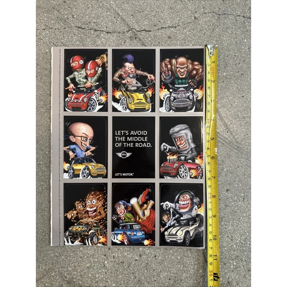 Lot of 3 MINI COOPER AD Pop Out‎ Garbage Pail Kid Type Look (2003)